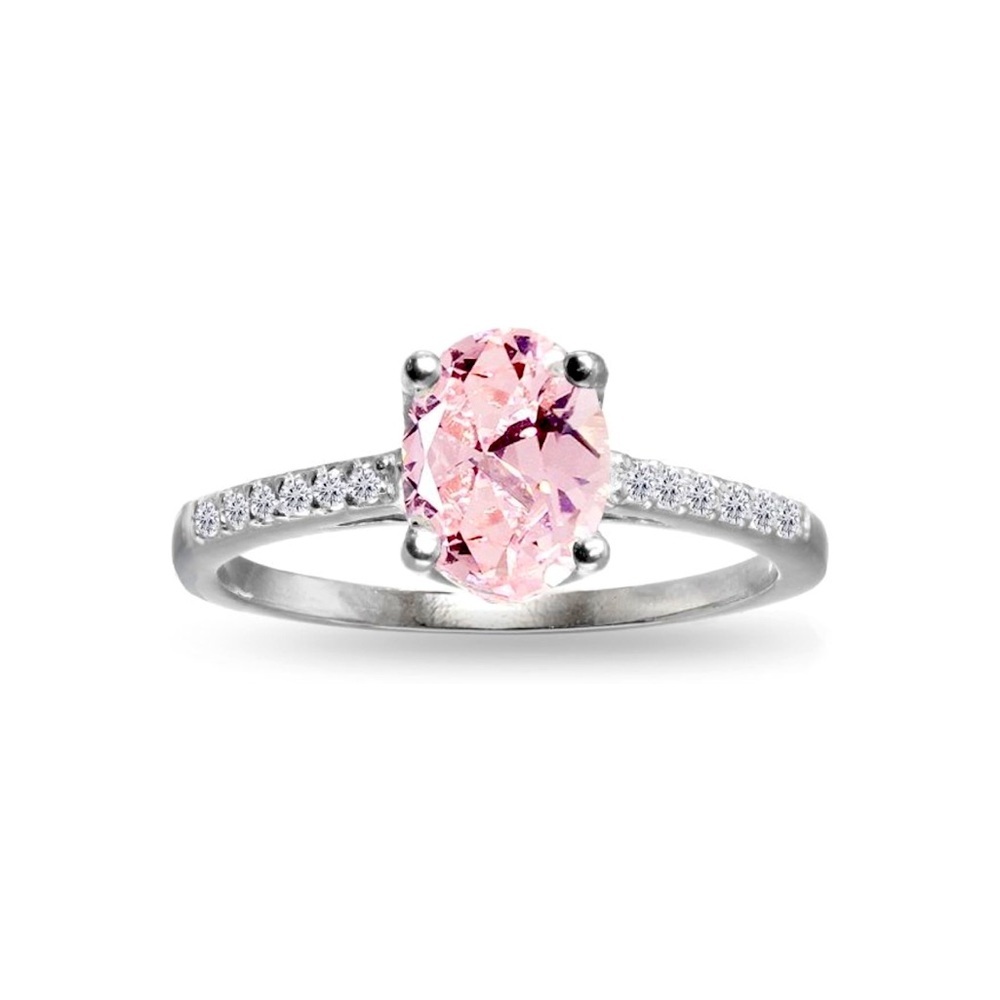 14k Pink Morganite and White Topaz Ring